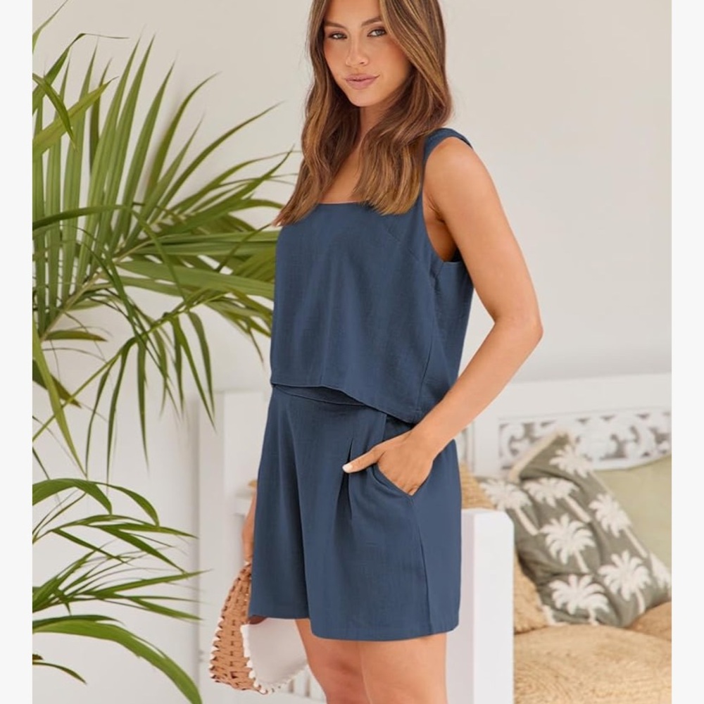 Linen shorts & Top Set